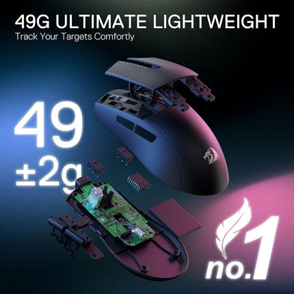 Redragon M916 PRO 1K 3-Mode Wireless Gaming Mouse - Black