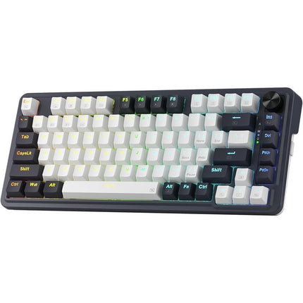 Redragon K673 PRO 75% Wireless Gasket RGB Gaming Keyboard - White / Black