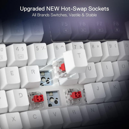 Redragon K673 PRO 75% Wireless Gasket RGB Gaming Keyboard - White / Black