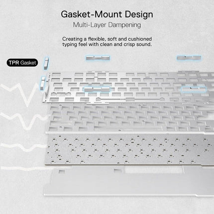 Redragon K649 ELF PRO 78% 3-Mode RGB Mechanical Keyboard - Transparent