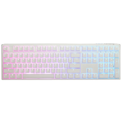 Ducky One 3 Full-Size Hot-Swap Wired RGB  Mechanical Gaming Keyboard Blue Switch (Arabic Layout) - Classic White