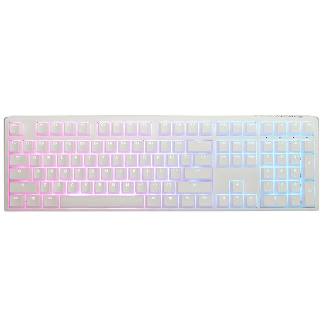 Ducky One 3 Full-Size Hot-Swap Wired RGB  Mechanical Gaming Keyboard Blue Switch (Arabic Layout) - Classic White