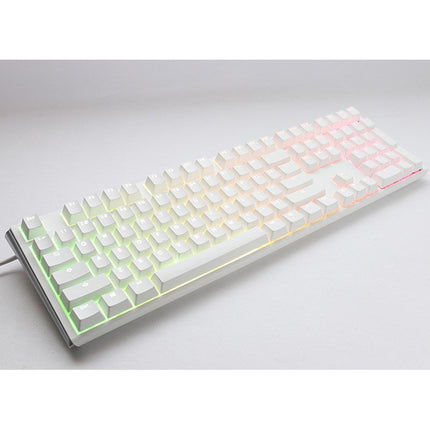 Ducky One 3 Full-Size Hot-Swap Wired RGB  Mechanical Gaming Keyboard Blue Switch (Arabic Layout) - Classic White