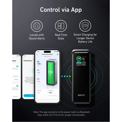 Anker Prime Power Bank, 27650mAh 3-Port 250W Portable Charger (99.54Wh) Smart App