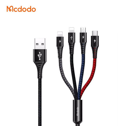 Mcdodo 4 in 1 Charging Cable ( 2 Lightning + Micro + Type-C )