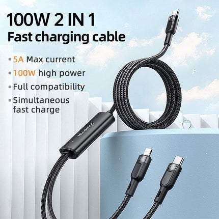 Mcdodo 100 Watts Type-C to Lightning and Type-C Cable ( 1.2 M )