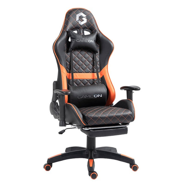 GAMEON Gaming Chair with Foot Rest - Orange/Black