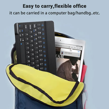 Gadgeton Rechargeable Wireless Bluetooth 10” Keyboard for Tablets, iPad, Smartphones, MacBook & Laptops (English) - Black