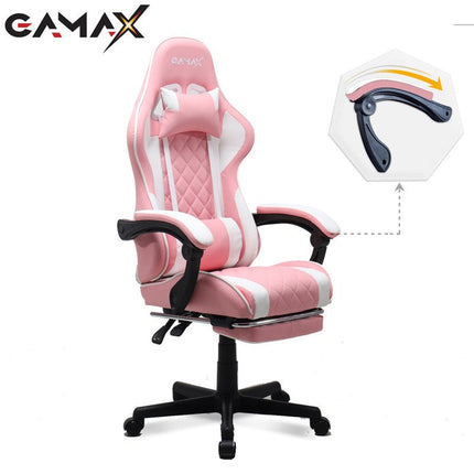 Gamax Gaming Chair Model 1-LT001L with Linkage Function Armrest & Retractable Footrest