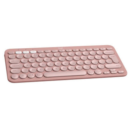 Logitech PEBBLE KEYS 2 K380S Slim, Minimalist Bluetooth Keyboard with Customizable Keys - Tonal Rose