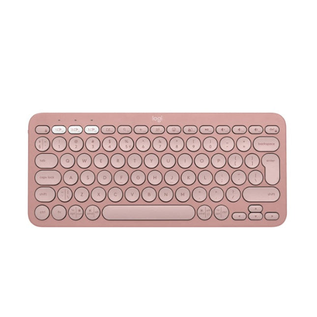 Logitech PEBBLE KEYS 2 K380S Slim, Minimalist Bluetooth Keyboard with Customizable Keys - Tonal Rose
