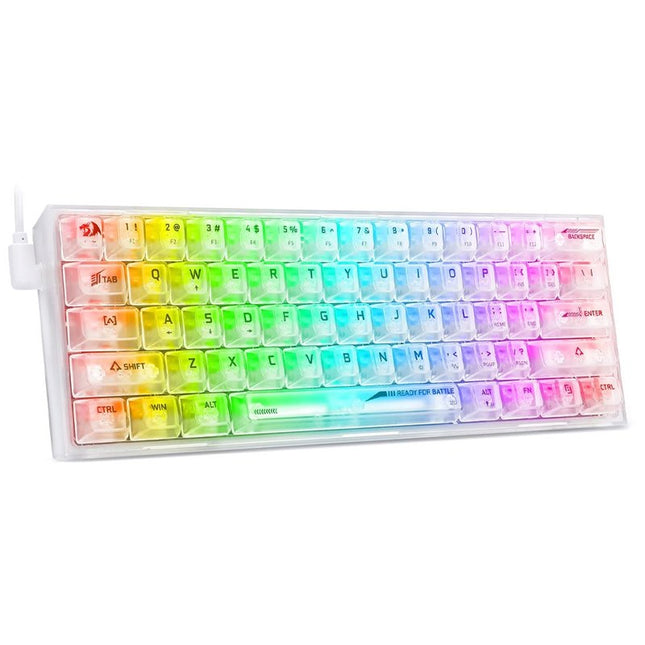 Redragon Fizz K617CT 60% Wired RGB Mechanical Gaming Keyboard - White Transparent