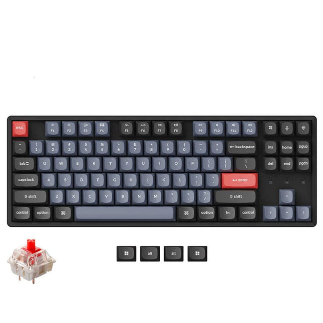 Keychron K8 Pro TKL 80% RGB Backlight Aluminum Hot Swappable QMK/VIA Wireless Mechanical Gaming Keyboard (Gateron G Pro Red Switch) - English/Arabic Keyboard