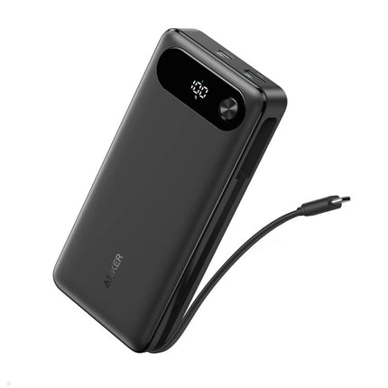 Anker Power Bank 20000mAh, 87 Watts, Built-In USB-C Cable, Black