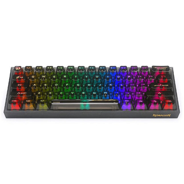 Redragon Fizz K617CTB 60% Wired RGB Mechanical Gaming Keyboard - Black Transparent