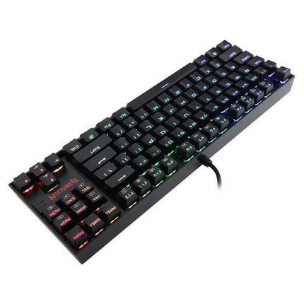 Redragon KUMARA K552 RGB-1 TKL Wired Mechanical Gaming Keyboard Blue Switch (Arabic Layout) - Black