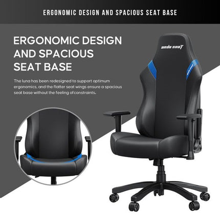 Andaseat Luna Series Gaming Chair Large - Black/Blue