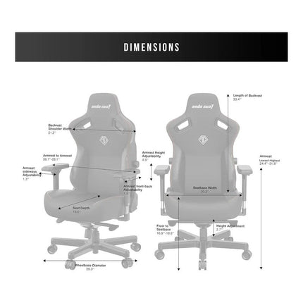 Andaseat Kaiser 3 Gaming Chair Large - Maroon
