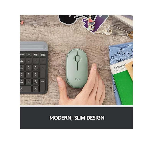 Logitech Pebble M350 Wireless / Bluetooth Mouse - Eucalyptus