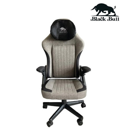 Black Bull Gaming Chair With Molded Headrest Up & Down - Fabric - Grey/Black