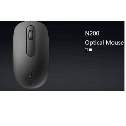 Rapoo N200 Wired Optical Mouse - Black