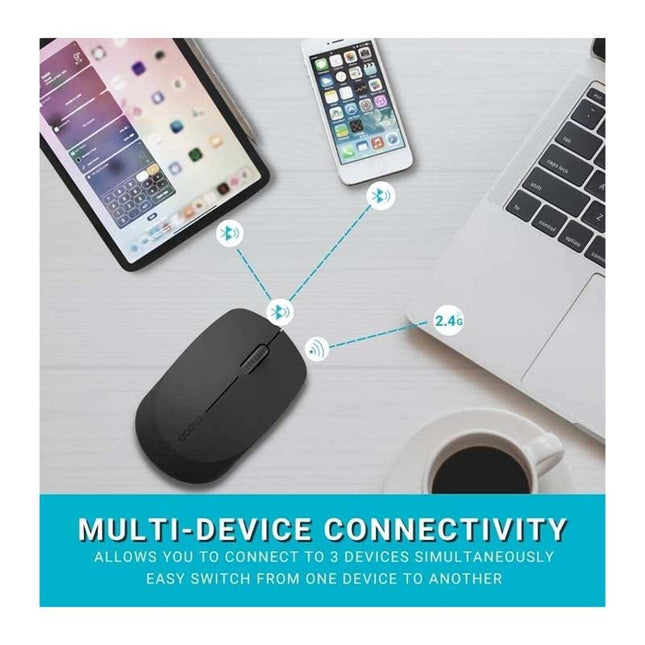 Rapoo M100 Silent Multi-mode Wireless Mouse - Dark Grey