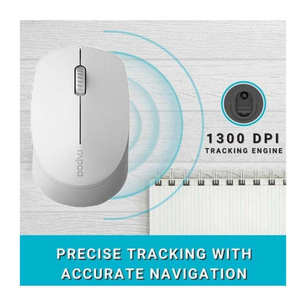 Rapoo M100 Silent Multi-mode Wireless Mouse - Light Grey