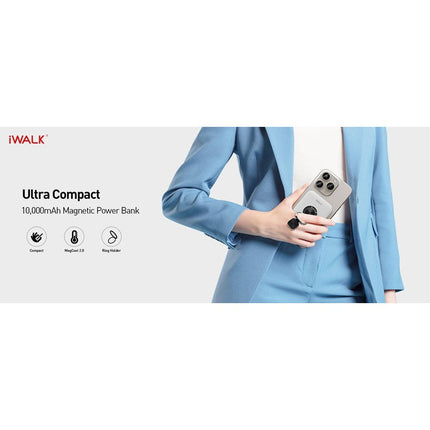 iWalk PD 20W Magnetic Portable Charger with Ring 10000 mAh Wireless Slim Stand Power Bank