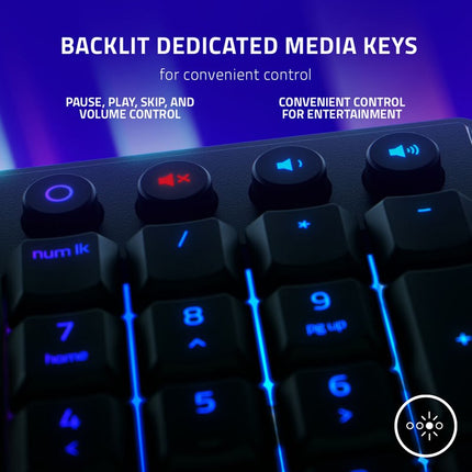 Razer Ornata V3 Low-profile Mecha-Membrane Wired RGB Gaming Keyboard (US Layout) - Black