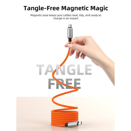 Cabletime Magnetic 240W PD Type-C Cable, Zinc Alloy, 2 Years Warranty, Orange