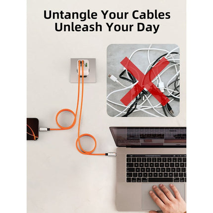 Cabletime Magnetic 240W PD Type-C Cable, Zinc Alloy, 2 Years Warranty, Orange