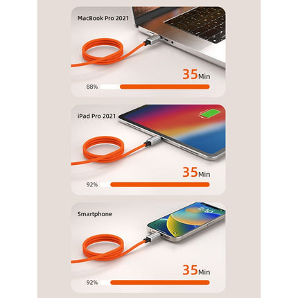 Cabletime Magnetic 240W PD Type-C Cable, Zinc Alloy, 2 Years Warranty, Orange