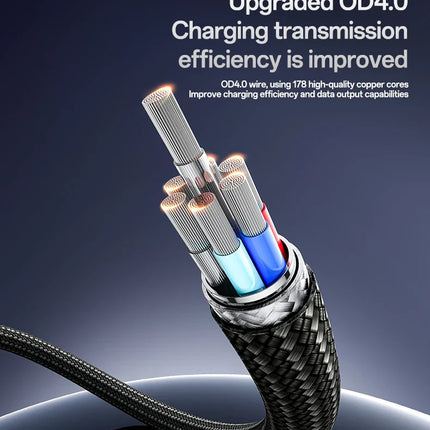 Yesido CA180, 27W, Type C to Lightning Cable with Digital Display - 1.2 M