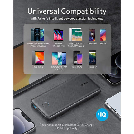 Anker PowerCore Slim Power Bank 10000mAh (USB-C Input Port) - Black