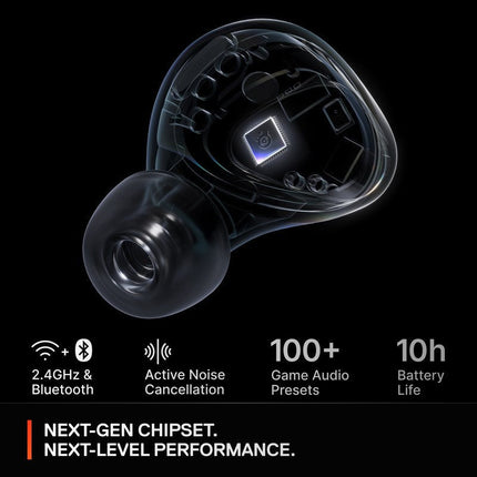 Steel Series Arctis GameBuds, Wireless Active Noise Cancelling Gaming Earbuds for PC, Xbox - Black