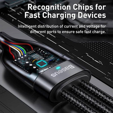 Baseus Flash Series Two For Three Charging Cable U+C to M+L+C 100 Watts