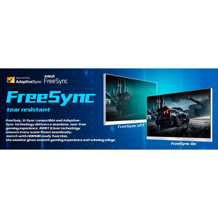 GAMEON GOA24FHD190IPS Artic Pro Series 24" FHD, 190 Hz, MPRT 0.5 ms, Fast IPS Gaming Monitor (Support PS5) - White