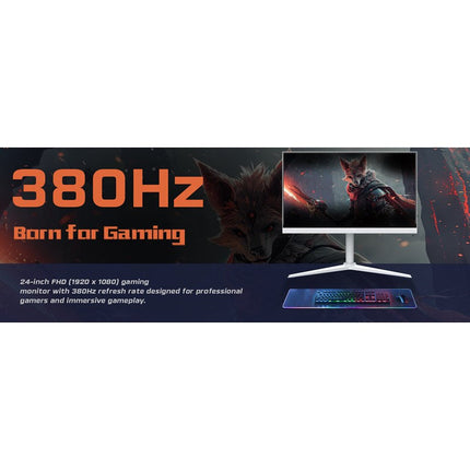 GAMEON GOAP24FHD380IPS Artic Pro Series 24" FHD, 380 Hz, MPRT 0.5 ms, HDMI 2.1, Fast IPS Gaming Monitor (Support PS5) - White
