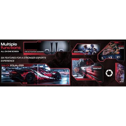 GAMEON GOM24FHD190IPSX Midnight Pro X Series 24" FHD, 190 Hz, MPRT 0.5 ms, Fast IPS Gaming Monitor (Support PS5) with Stand - Black