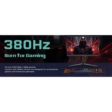 GAMEON GOMP24FHD380IPS Midnight Pro Series 24" FHD, 380 Hz, MPRT 0.5 ms, HDMI 2.1, Fast IPS Gaming Monitor (Support PS5) - Black