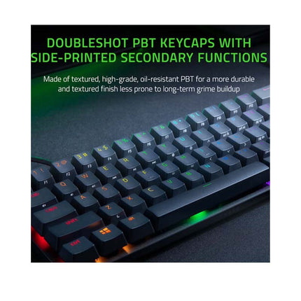 Razer Huntsman Mini 60% Gaming Keyboard, Clicky Optical Purple Switch, (US Layout)