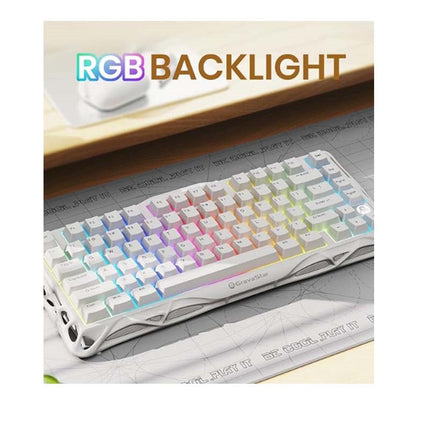 GravaStar Mercury K1 Lite 75% Wireless Mechanical Gaming Keyboard - White