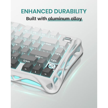 GravaStar Mercury K1 75% Wireless Mechanical Gaming Keyboard - Gradient White