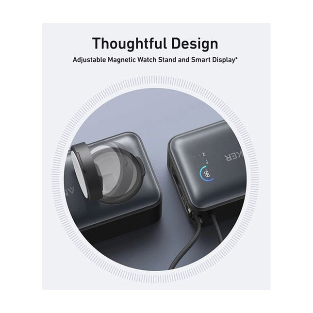 Anker MagGo Power Bank (10000mAh , 35 Watts, For Apple Watch, Built-In USB-C) - Black