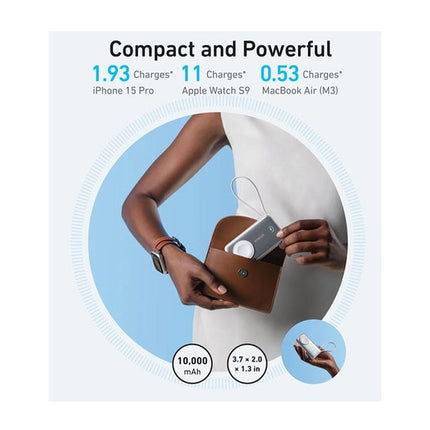 Anker MagGo Power Bank (10000mAh , 35 Watts, For Apple Watch, Built-In USB-C) - Black