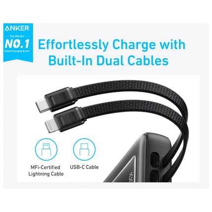 Anker Zolo Power Bank (20000mAh, 30 Watts, Built-In USB-C and Lightning Cable)