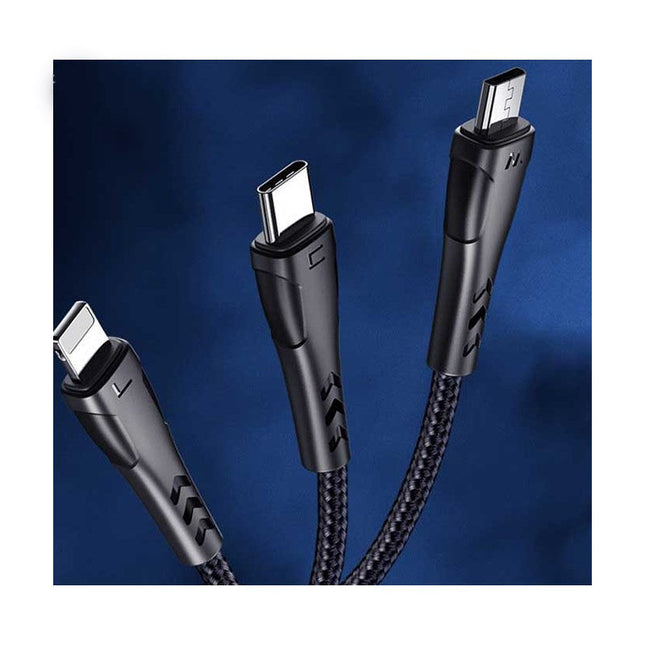 Mcdodo 3 in 1 USB-A To ( Lightning + Micro + Type-c ) Data Cable - 1.2 M