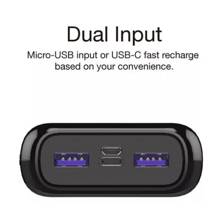 Energizer Ultimate 20000 mAh Power Bank, 22.5W, Triple Output, with Power Delivery USB-C Output and Fast Charge, Dual Input, LCD Indicator, Black