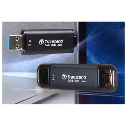 Transcend 2 TB ESD310 Smallest Flash Drive, Type C - Black