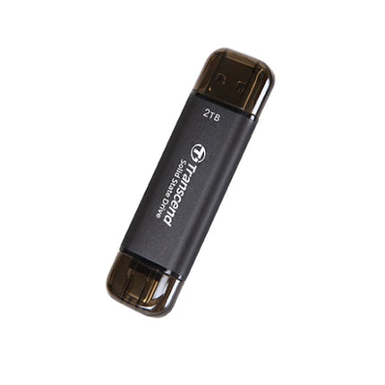 Transcend 2 TB ESD310 Smallest Flash Drive, Type C - Black